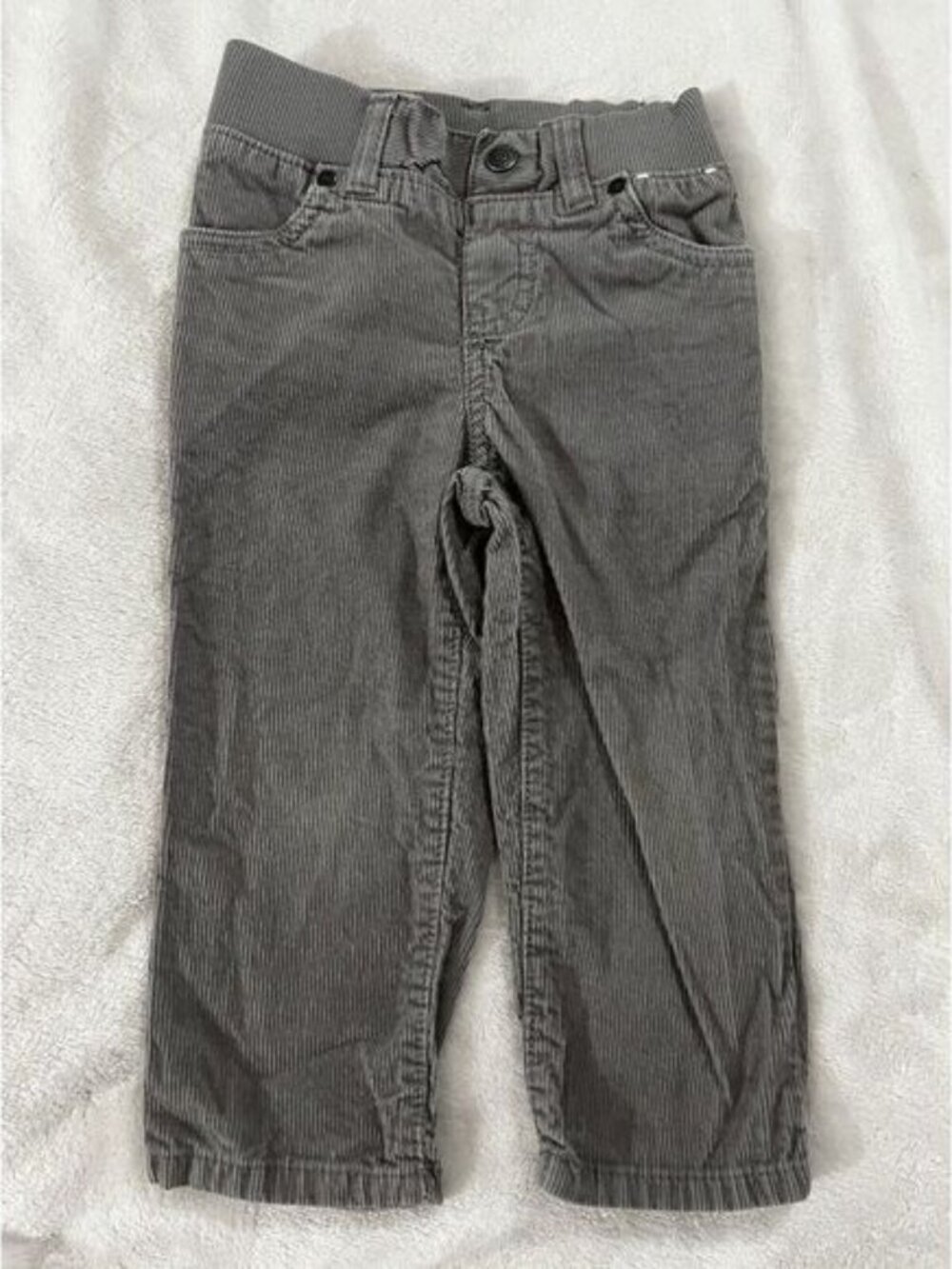 Gymboree Boys‎ Corduroy Pants Size 18-24 Months Gray Elastic Waist Grey